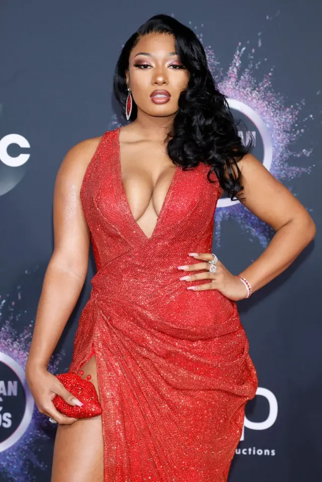 Megan Thee Stallion at the 2019 American Music Awards arrivals at Microsoft Theater