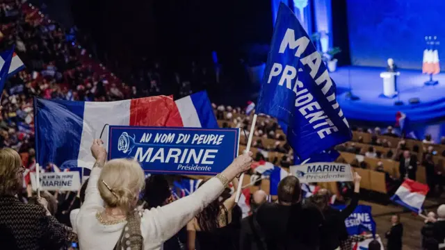 Mitin político de Marine Le Penn