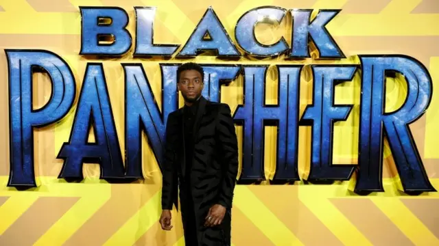 Chadwick Boseman en el estreno de Black Panther.