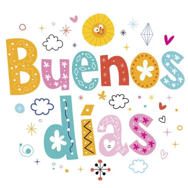 Una imagen que dice "Buenos días"