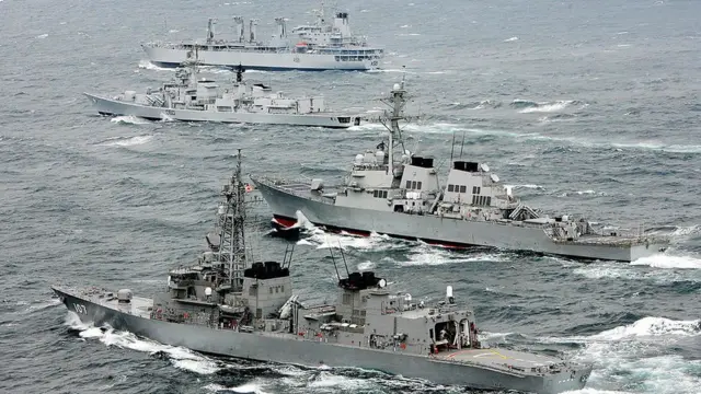 Navios do Japão, Estados Unidos e Índia participamjogo bubble shooterexercício militar conjunto no Pacífico