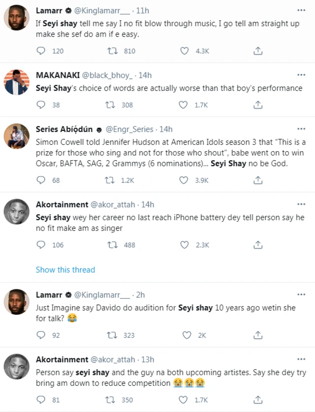 "Seyi Shay Nigerian Idol"