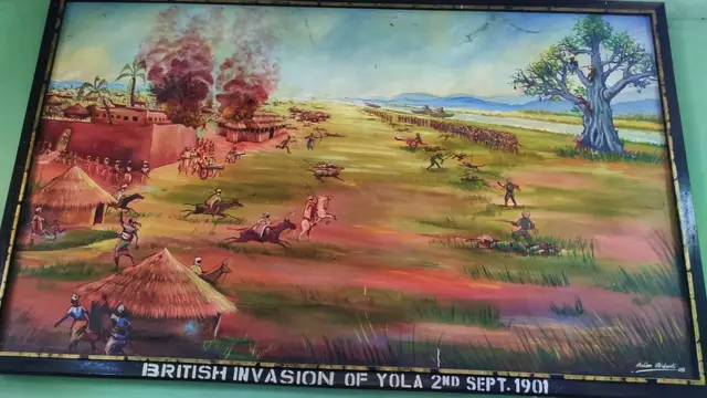 Wani hoto da ke nuna zanen lokacin da Turawan Mulkin Mallak suka shiga ƙasar Yola