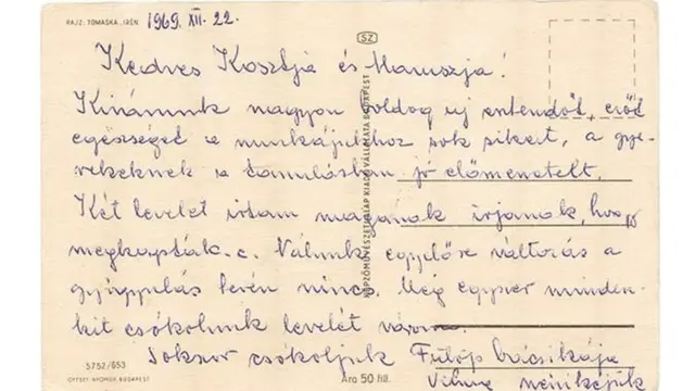 Письмо жены Филиппа на венгерском