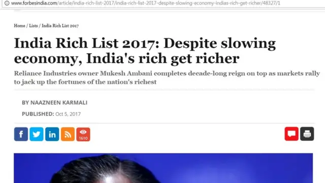 फोर्ब्स इंडिया वेबसाइट चा स्क्रीनशॉट