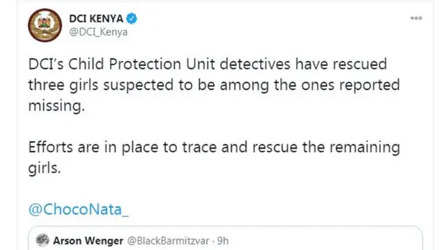 DCI annoucnement of 3 girls rescue