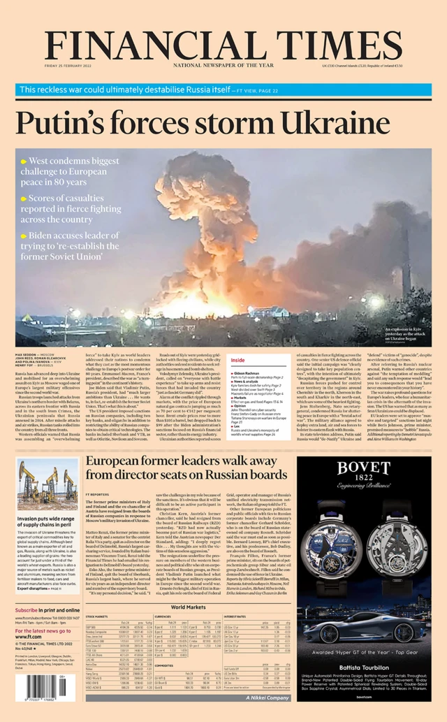 Financial Times front page