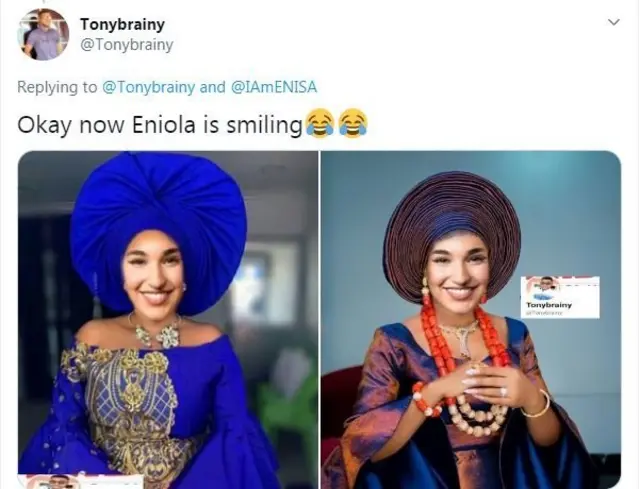 Photoshop of Eniola inside native attire
