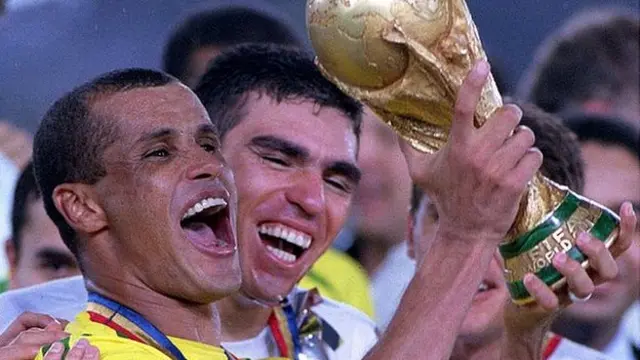 Rivaldo lifts the World Cup in 2002