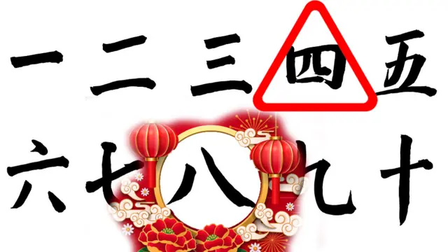 1 a 10 en chino, empezando por la esquina superior izquierda