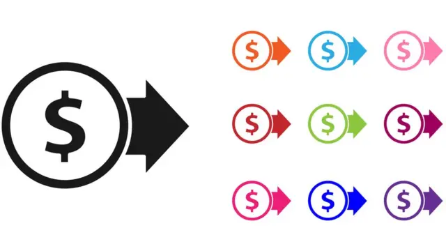 Simbolos de transferencia de dinero.