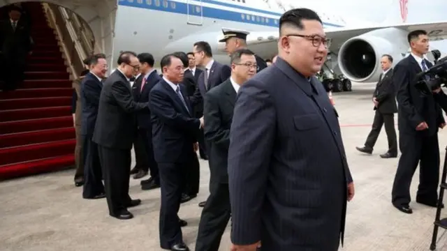 စင်္ကာပူကို ရောက်ရှိလာတဲ့ မြောက်ကိုရီးယားခေါင်းဆောင်ကင်ဂျုံအွန်း