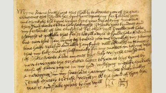 Una carta de Enrique VIII a Ana Bolena