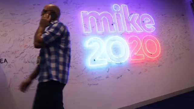 Markas kampanye Bloomberg di New York.