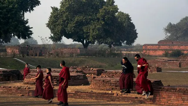 Les ruines de Nalanda restent un important lieu de pèlerinage et de réflexion pour les bouddhistes