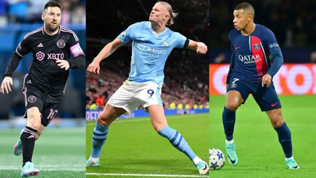 Aworan Messi, Haaland ati Mbappe