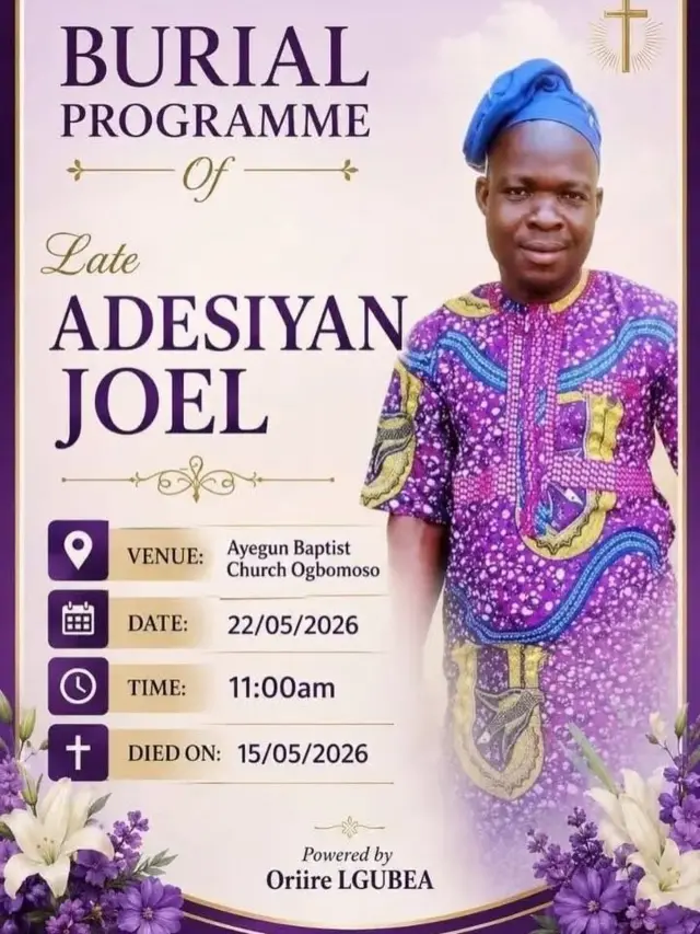 Burial arrangment of Joel Adesiyan