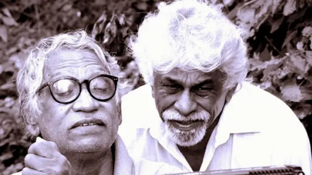 සක්කාරං රූගත කිරීම් අතරතුර අධ්යක්ෂක ධර්මසේන පතිරාජ සහ ඩොනල්ඩ් කරුණාරත්න