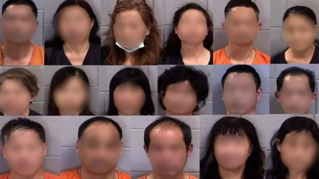 Mugshots of Xia and her coworkers