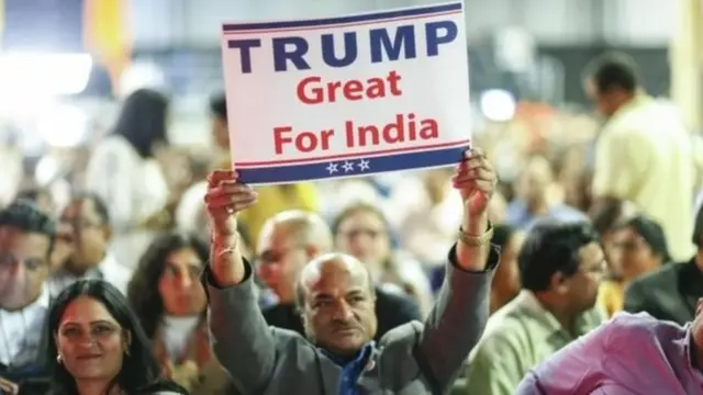 Mr Trump courted the Indian-American vote during campaigning