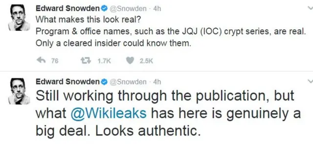 एडवर्ड स्नोडेन के ट्वीट