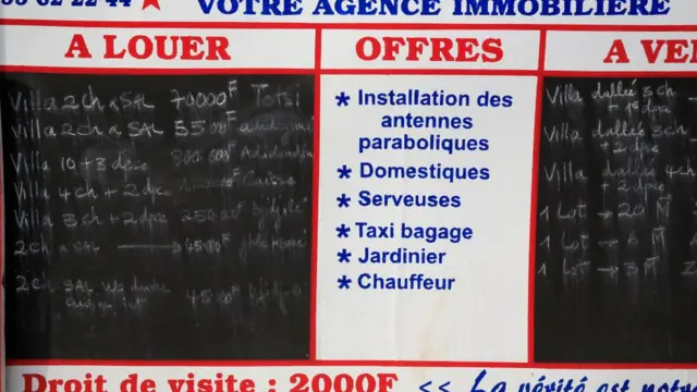 Maisons à louer. Le marché du logement en Afrique. Lomé, Togo.