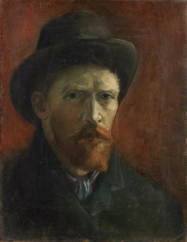 'Autorretrato com chapéu de feltro' (1886-1887), Museu van Gogh, em Amsterdã, na Holanda