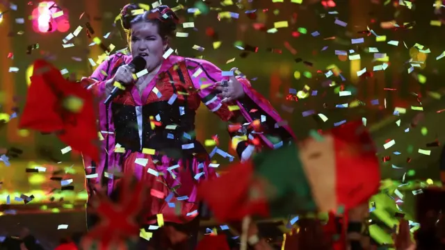 Netta performing at the 2018 final of Eurovision