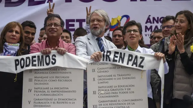 Petro con Antanas Mockus y Claudia López