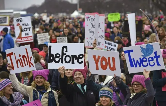 تظاهرات سال گذشته واشنگتن: "قبل از توییت کردن فکر کن"