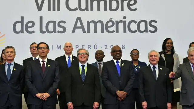 Asistentes a la VIII Cumbre de las Américas en Lima.