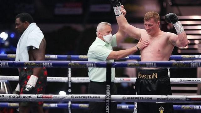 Povetkin's hand is raised and he joins Anthony Joshua as the only men to beat Whyte