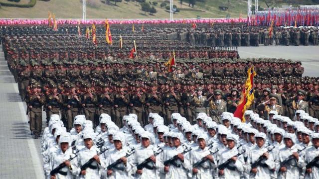 朝鲜人民志愿军参与大型步操检阅