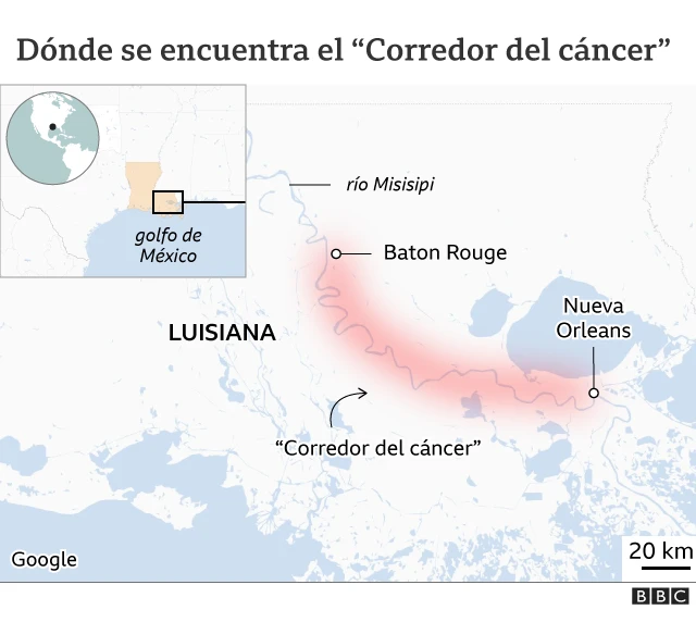 Mapa del Corredor del Cáncer