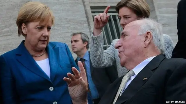 Гельмут Коль и Ангела Меркель