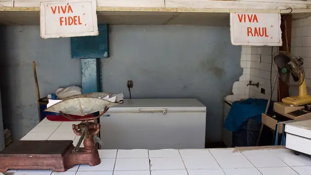 A food distribution center in Cuba