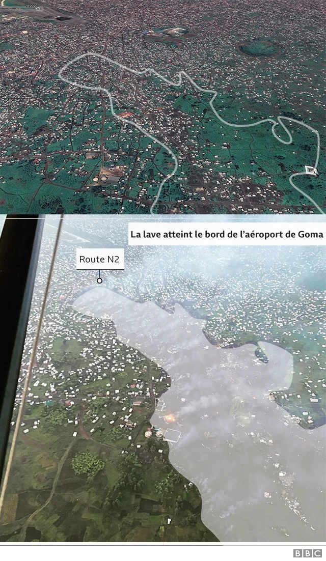 Coulée de lave à Goma