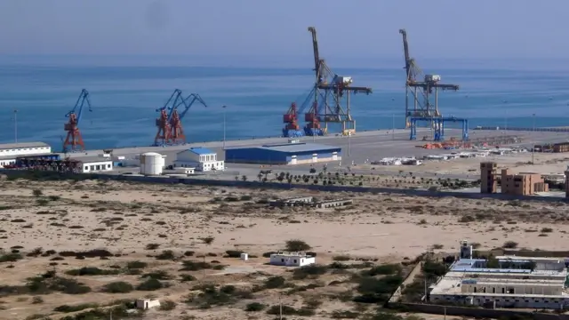 Vista aérea del puerto de Gwadar.