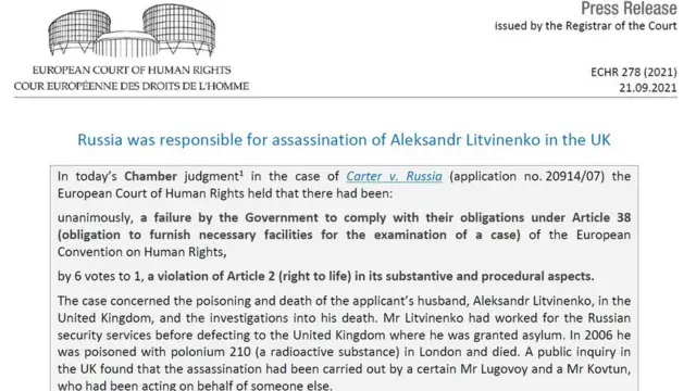 Рішення ЄСПЛ по справі Литвиненка