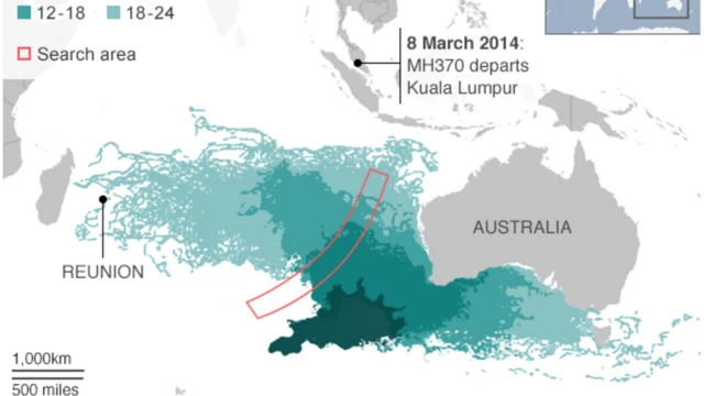 Peta hilangnya pesawat MH370
