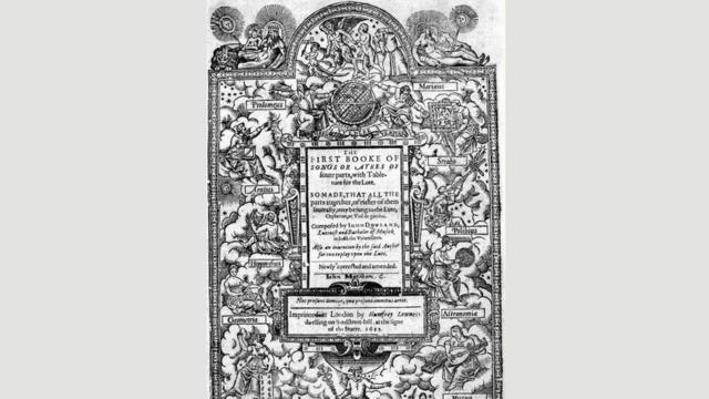 El "First Booke of Songs and Ayres" de John Dowland, de 1597.