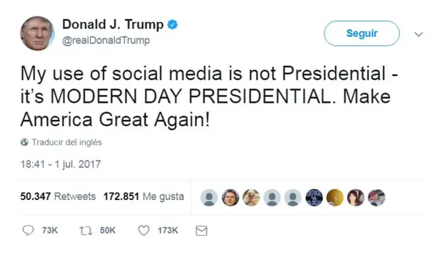 Tuit de Donald Trump