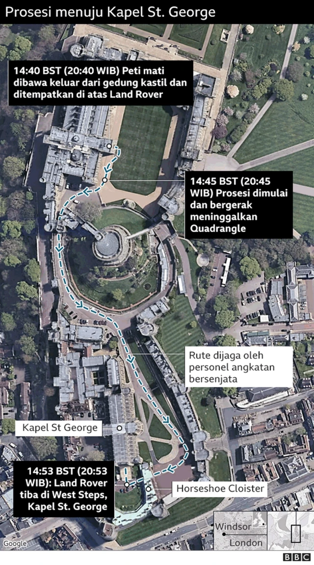 Prosesi pemakaman Pangeran Philip