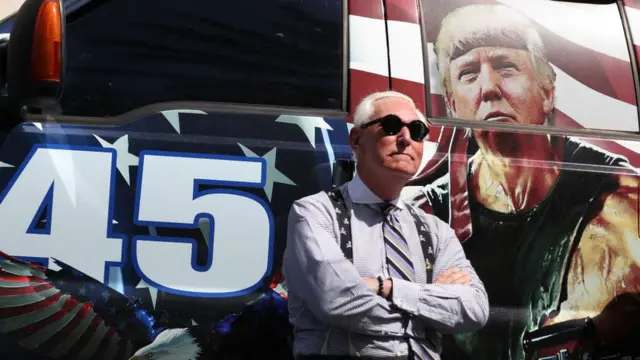 Roger Stone arrives for the Conservative Political Action Conference held in the Hyatt Regency