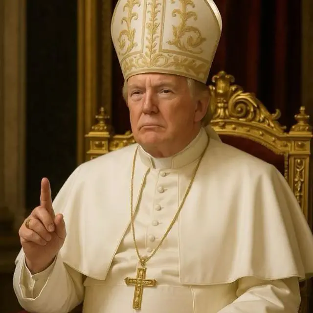 Imagem gerada por inteligência artificial de Donald Trump vestido como papa