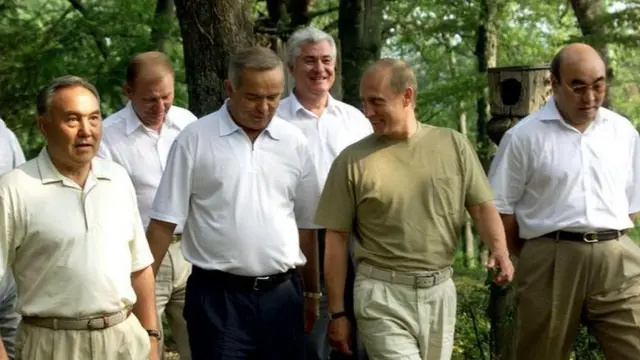 Назарбаев, Кучма, Каримов, Воронин, Путин и Акаев