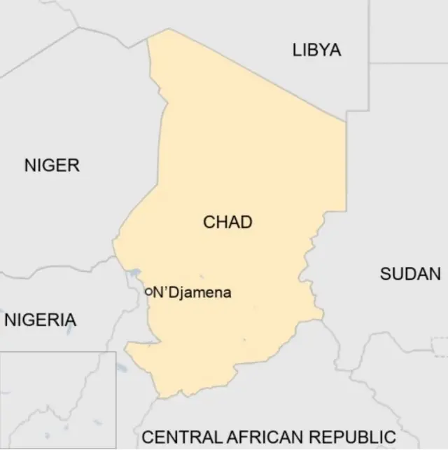 チャドの地図