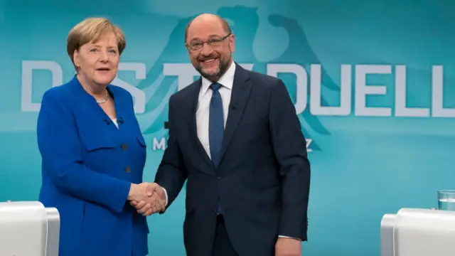 Angela Merkel və Martin Schulz