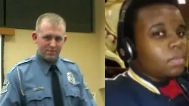 Darren Wilson, left, Michael Brown, right