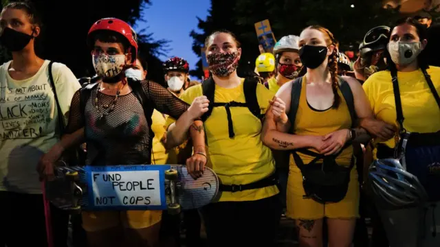 Protesta en Portland el 27 de julio de 2020.